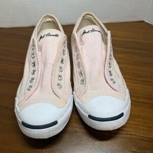 Converse Jack Purcell Slip On Laceless Sneakers Light Pink Canvas Women 7